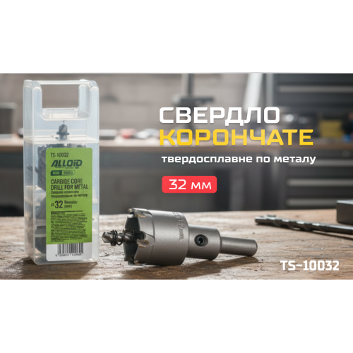 Корончатое твердосплавное сверло Alloid Base по металлу, 32 мм - Фото 6 Корончатое твердосплавное сверло Alloid Base по металлу, 32 мм - изображение 6