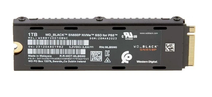 SSD накопичувач WD SN850P 1TB Офіційно для PS5 M.2 with Heatsink (WDBBYV0010BNC-WRSN) - зображення 2