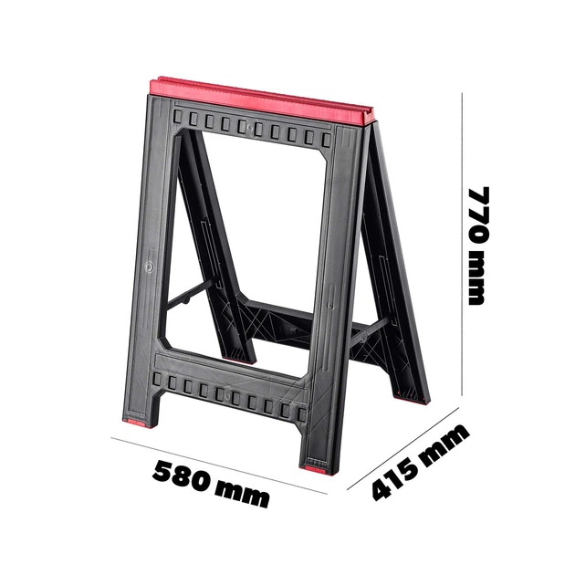 Козел для майстерні Kadax Vervik 77 см Чорно- червоний (5903699455753) - зображення 2