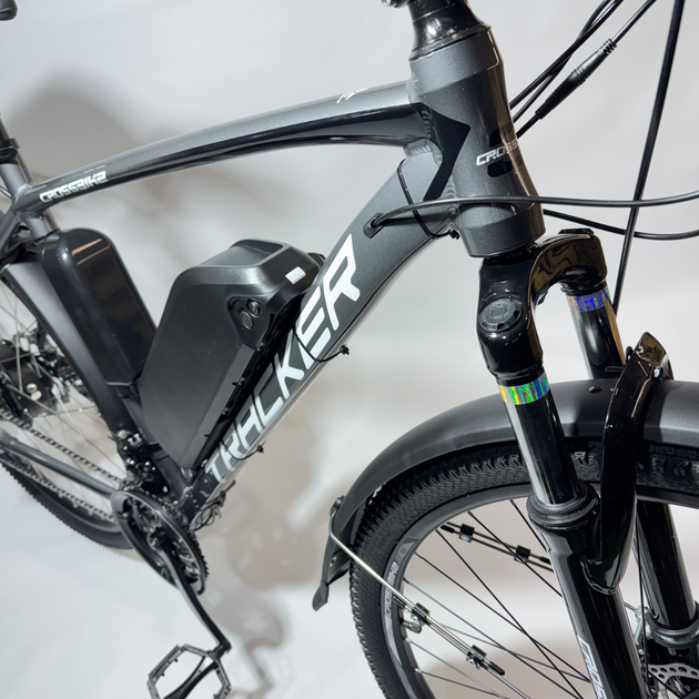Велосипед з Е-комплектом з багажником 29" Cross Tracker grey 48 В 500Вт 24 Ah/ до 85 км запас ходу+дисплей Kunteng KT-TF01U - зображення 6