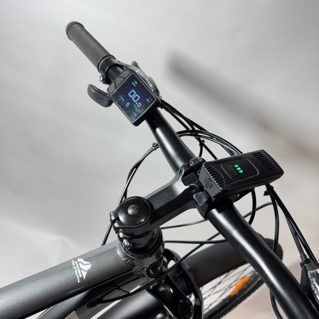 Велосипед з Е-комплектом з багажником 29" Cross Tracker grey 48 В 500Вт 24 Ah/ до 85 км запас ходу+дисплей Kunteng KT-TF01U - зображення 9