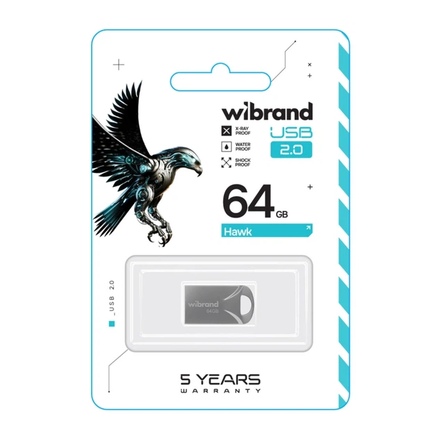 Флешка ЮСБ Wibrand 64 GB Hawk,USB Flash Drive 2.0 пам'ять 64 Гб Silver - Фото 2 Флешка ЮСБ Wibrand 64 GB Hawk,USB Flash Drive 2.0 пам'ять 64 Гб Silver - изображение 2