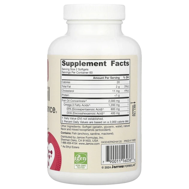 Омега-3 Jarrow Formulas (EPA-DHA Balance) 600 мг 120 капсул (JRW-16036) - изображение 2