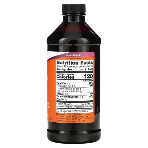 Рідкий лецитин із соняшника Now Foods (Sunflower Liquid Lecithin) 473 мл (NOW-02372) - зображення 2