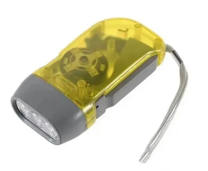 Динамо фонарь Flashlight Hand-Pressing Watton WT-092 3LED Жёлтый - изображение 3