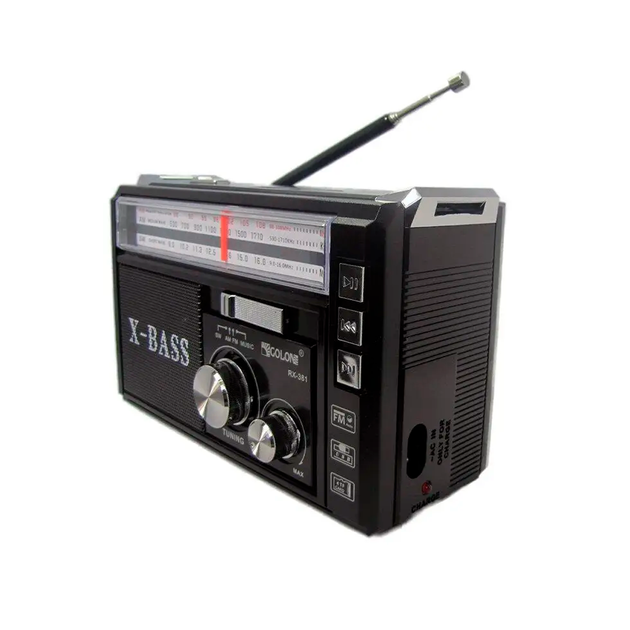 Радиоприёмник Golon RX-381 BT(Bluetooth) c встроенным аккумулятором, считыватель MP3-TF/USB, LED фонарь Black - изображение 2