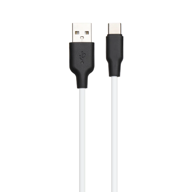 USB Hoco X21 Plus Silicone Type-C 2m Чорно-білий - Фото 1 USB Hoco X21 Plus Silicone Type-C 2m Чорно-білий - зображення 1