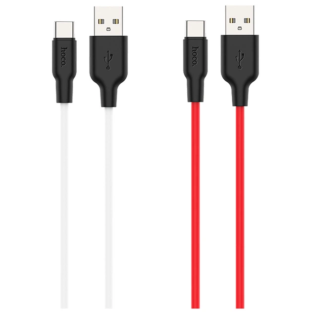 USB Hoco X21 Plus Silicone Type-C 2m Чорно-білий - Фото 2 USB Hoco X21 Plus Silicone Type-C 2m Чорно-білий - зображення 2