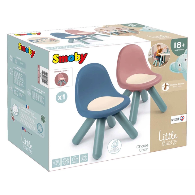 Krzesełko dziecięce Smoby Little z oparciem 33 x 33 x 50 cm Różowo-szare 1440802 (3032161403120) - obraz 2