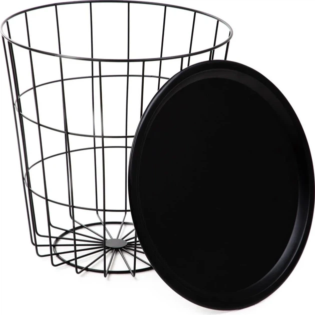 Stolik HOMLA SCANDI 41 x 41 x 41 cm czarny z czarnym blatem 219248 (5904159041838686913868684) - obraz 3