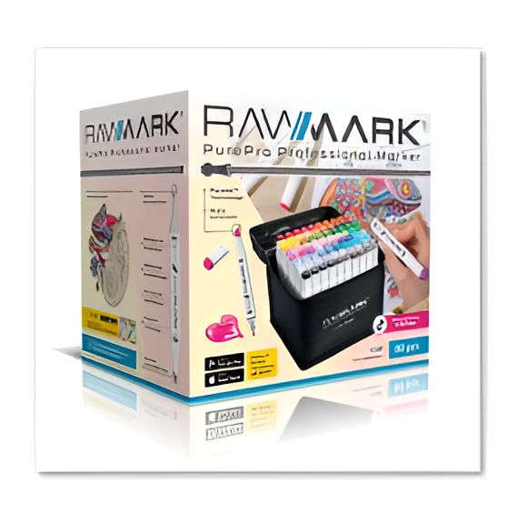 Zestaw markerów alkoholowych Rawmark PurePro w etui + kolorowanka interaktywna Jednorożce (5907587835030) - obraz 1