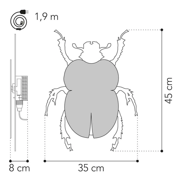 Lampa ścienna Van Tjalle en Jasper chrząszcz Drewniana 3570104 (8720254309385) - obraz 3