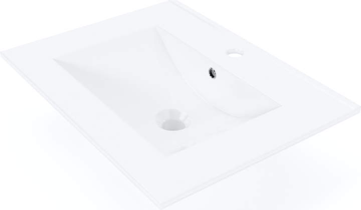 Umywalka Halmar Prato wpuszczana 60 x 46 cm Biała (5905248133778) - obraz 2