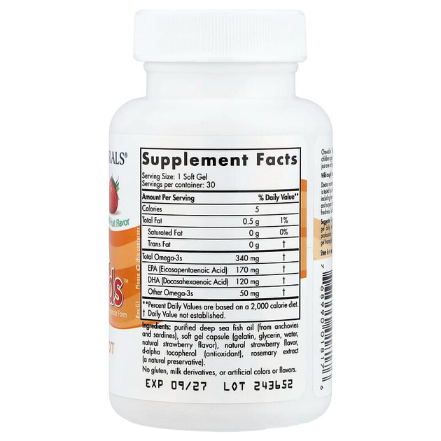 Рыбий жир для детей Nordic Naturals "Daily Omega Kids" детские жирные кислоты омега 3 с фруктовым вкусом, 500 мг (30 жевательных капсул) - изображение 2
