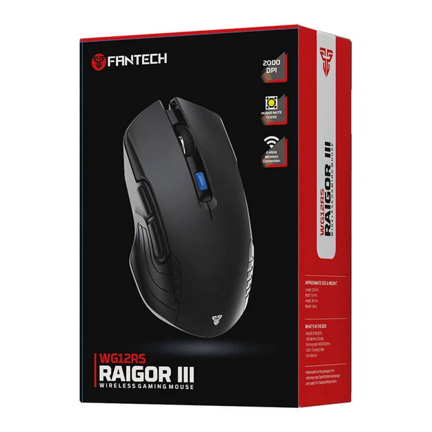 Wireless Мышь Игровая Fantech WG12RS Raigor III Silent click Черный - Фото 3 Wireless Мышь Игровая Fantech WG12RS Raigor III Silent click Черный - изображение 3