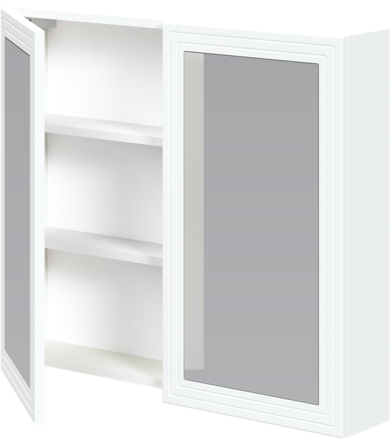 Підвісна шафа для ванної кімнати з дзеркалом Halmar Toreto 2D 80 x 15 x 70 см Біла (5905248133648) - зображення 2