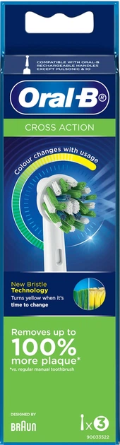Насадки для зубної щітки Oral-B Cross Action 3 шт. Білі - зображення 2