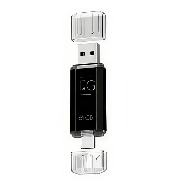 USB Flash Drive T&G 64gb USB/Type C 009 Черный - Фото 1 USB Flash Drive T&G 64gb USB/Type C 009 Черный - изображение 1