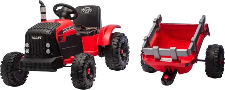 Traktor na akumulator LEAN Toys CH9959B z przyczepą 24 V Czerwony (5905991087526) - obraz 2