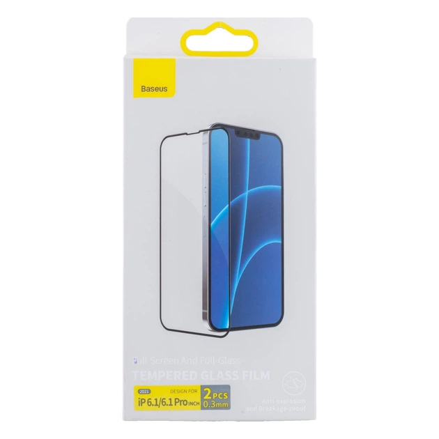 Защитное стекло Baseus 0.3 mm для iPhone 13/13 Pro/14/16e (2 шт) SGQP010101 Черный - Фото 2 Защитное стекло Baseus 0.3 mm для iPhone 13/13 Pro/14/16e (2 шт) SGQP010101 Черный - изображение 2