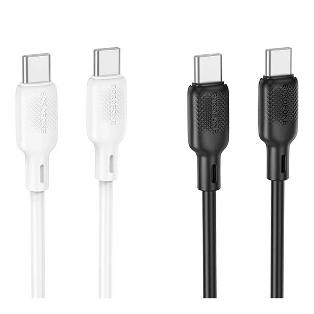 USB Borofone BX113 Silicone Type-C to Type-C 60W Белый - зображення 2