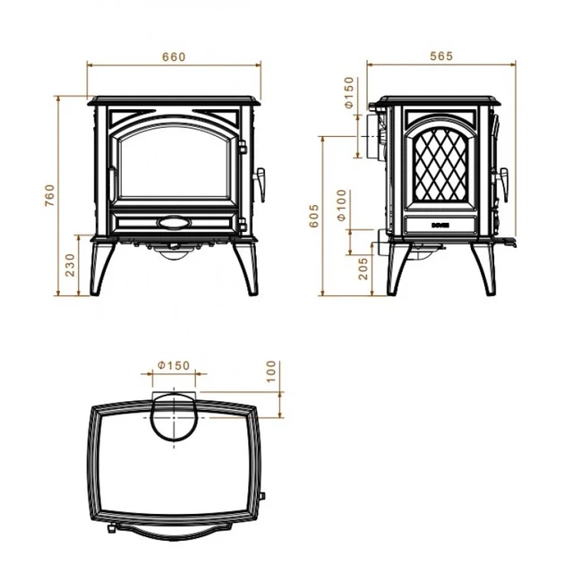 Чавунна піч Dovre 640 WD - зображення 2