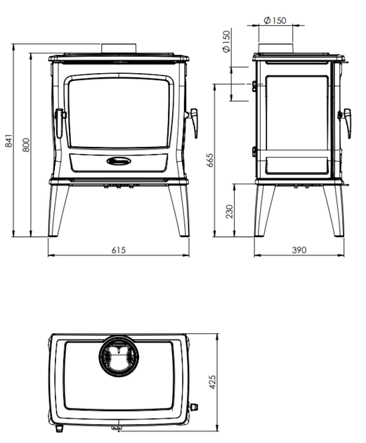 Чугунна піч Dovre TAI 45WD - зображення 4