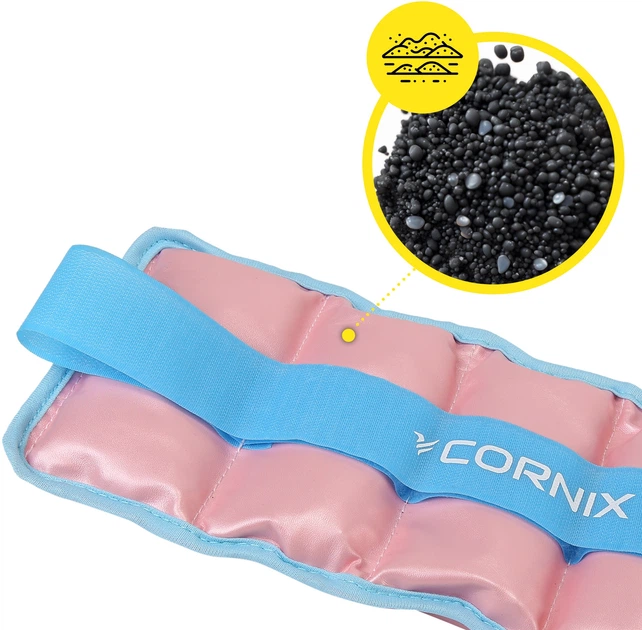 Утяжелители-манжеты для ног и рук Cornix 2 x 1 кг Розово-голубые (XR-0399) - изображение 5