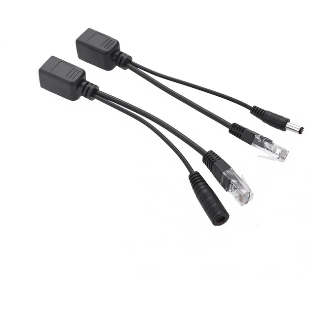 POE Сплітер RJ45 розгалужувач, звита пара для IP камери відеонабюденія 12В, Чорний - зображення 3
