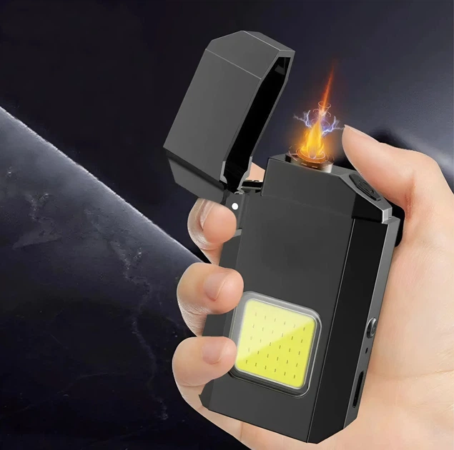Електроімпульсна спіральна, USB запальничка з ліхтариком, LV-6002 - зображення 7