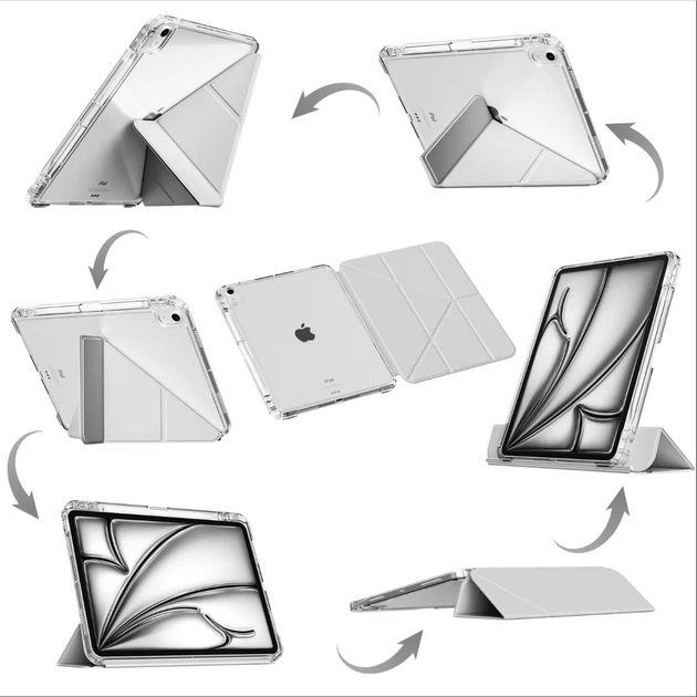 Раздвижной чехол обложка Pulling Separation Y-Fold + Right Pencil Holder BBM1 для iPad 10 2022/2024 10.9"/iPad 11" 2025 (A16) Серый - изображение 5