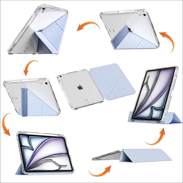 Раздвижной чехол обложка Pulling Separation Y-Fold + Right Pencil Holder BBM1 для iPad Air 4 2020/Air 5 2022 10,9"/Air 11" 2024(M2)/2025(M3)/2026(M4) Голубой - изображение 8