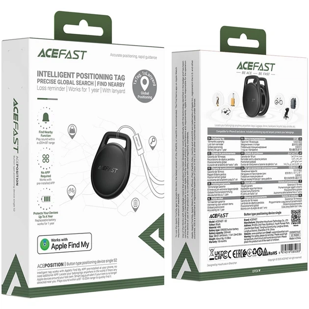 Трекер AceFast S2 button type positioning device single (6974316285083) - зображення 6