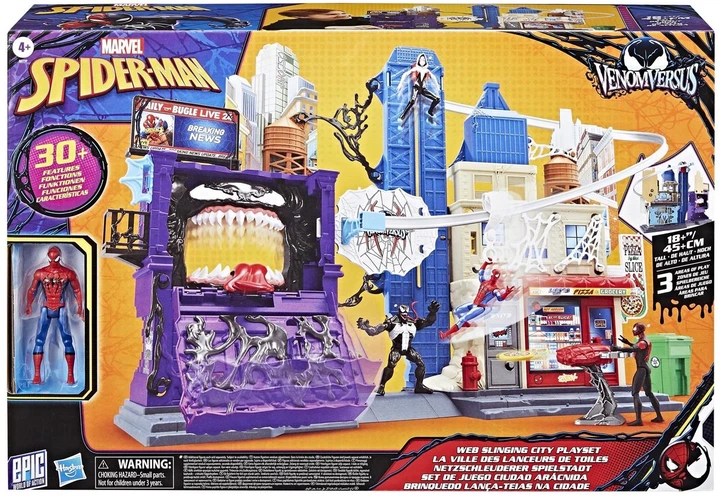 Набор для игры Hasbro Marvel Человек-паук против Венома Город паутины (5010996327062) - Фото 4 Набор для игры Hasbro Marvel Человек-паук против Венома Город паутины (5010996327062) - изображение 4