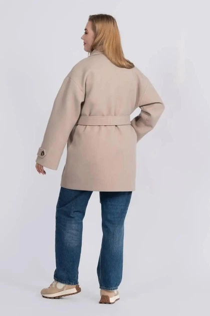 Жіноче пальто великих розмірів демісезонне UF-Fashion 1177-r 54 бежевий - Фото 9 Жіноче пальто великих розмірів демісезонне UF-Fashion 1177-r 54 бежевий - зображення 9