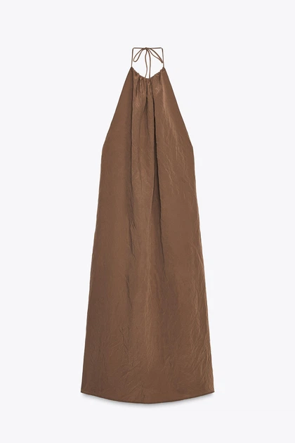 Легка сукня-хальтер з відкритою спиною Zara 3067/216 XL Коричнева (03067216716XL) - зображення 4