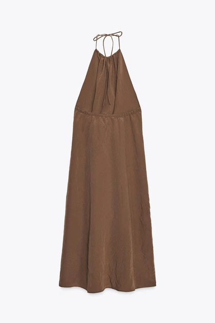 Легка сукня-хальтер з відкритою спиною Zara 3067/216 XL Коричнева (03067216716XL) - зображення 5