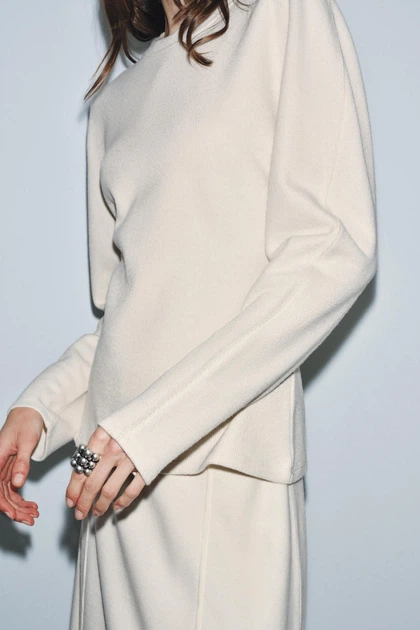 М'який светр з довгими рукавами Zara 5644/579 M Молочний (05644579712М) - изображение 2