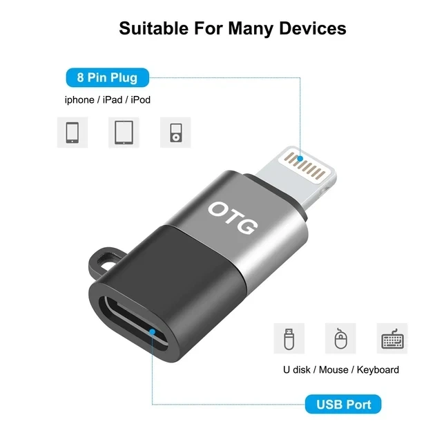 Адаптер Type-C на Lightning для мікрофона Puluz PU649B — Перехідник для iPhone та гарнітури - зображення 3