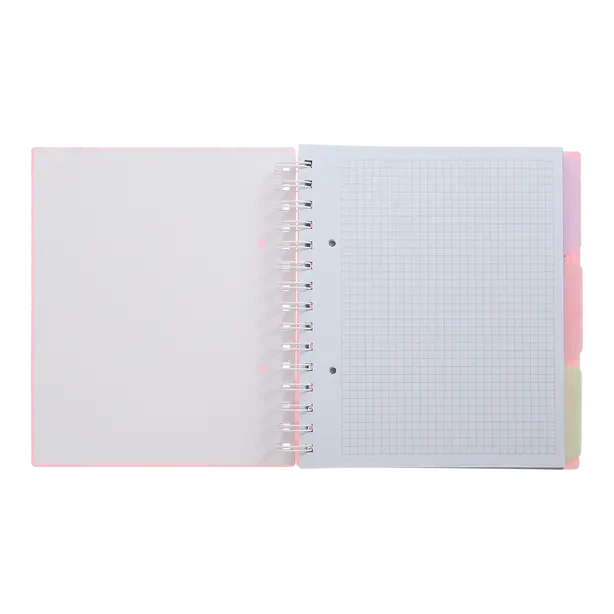 Зошит офісний Buromax Pastel В5 120 арк. з розділювачем клітинка пластикова політурка на пружині рожевий (BM.24355912-10) - Фото 2 Зошит офісний Buromax Pastel В5 120 арк. з розділювачем клітинка пластикова політурка на пружині рожевий (BM.24355912-10) - изображение 2