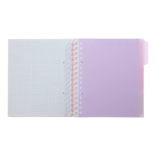 Зошит офісний Buromax Pastel В5 120 арк. з розділювачем клітинка пластикова політурка на пружині рожевий (BM.24355912-10) - Фото 3 Зошит офісний Buromax Pastel В5 120 арк. з розділювачем клітинка пластикова політурка на пружині рожевий (BM.24355912-10) - изображение 3