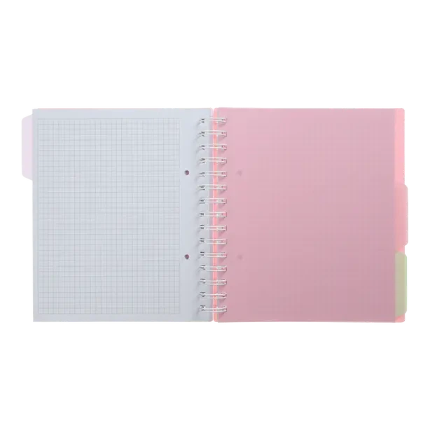 Зошит офісний Buromax Pastel В5 120 арк. з розділювачем клітинка пластикова політурка на пружині рожевий (BM.24355912-10) - Фото 4 Зошит офісний Buromax Pastel В5 120 арк. з розділювачем клітинка пластикова політурка на пружині рожевий (BM.24355912-10) - изображение 4