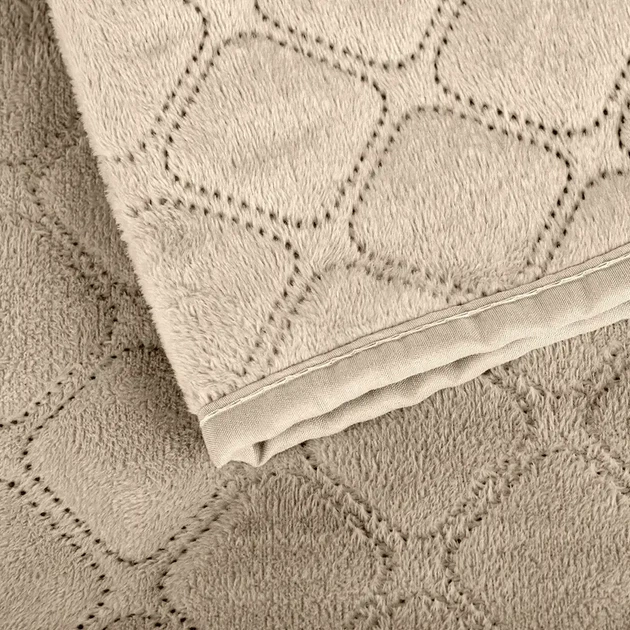 Покривало ТЕП "VELOUR" Золотий беж/Ромб круглий, 220x240 - изображение 5