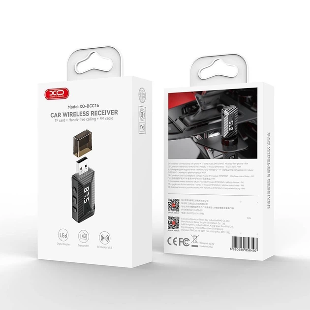 FM - трансмітер XO BCC16 Transmitter Support FM Transmitter + Support TF Card Black - Фото 5 FM - трансмітер XO BCC16 Transmitter Support FM Transmitter + Support TF Card Black - изображение 5
