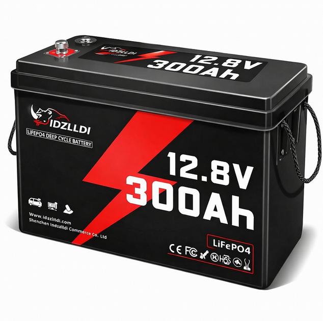 Аккумулятор Idzlldi 12V/300Ah LiFePO₄ с BMS для резервного питания