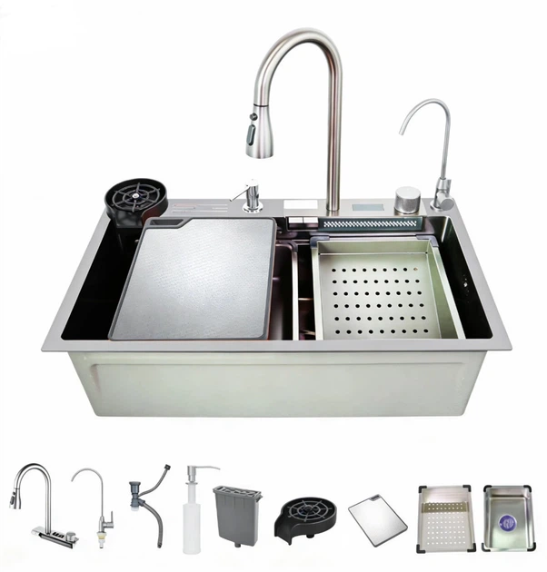 Мийка багатофункціональна Zerix ZH7546-SET-07 Decor SS Color з вбудованим змішувачем з нержавіючої сталі (ZM5598) - изображение 2