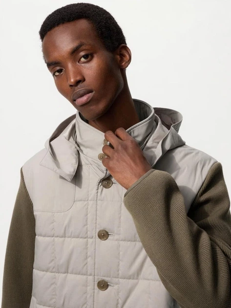 Куртка демисезонная с капюшоном мужская Uniqlo 250895308 L Бежевая с коричневым (1159854459) - Фото 9 Куртка демисезонная с капюшоном мужская Uniqlo 250895308 L Бежевая с коричневым (1159854459) - изображение 9