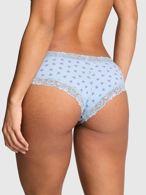 Жіночі трусики Victoria's Secret (297996785512) PINK Wink™ Lace-Trim Cheeky XS блакитні - зображення 2