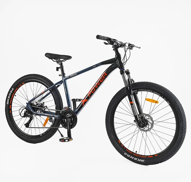 Велосипед Спортивний 27.5 дюймів Corso X-POWER PW-160 обладнання Shimano Altus алюмінієва рама 17 дюймів 24 швидкість. Black and Orange (165327) - зображення 2
