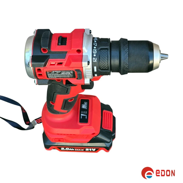Аккумуляторный шуруповерт бесщеточный EDON ED-21CUN BL (съемный патрон + угловая насадка) - изображение 3